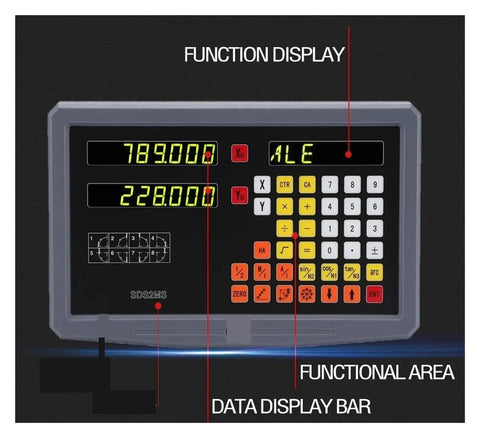 3 Axis Digital Readout DRO with user-friendly display for precision measurements on CNC milling machines and cutting tools.