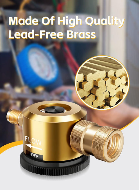 HVAC Nitrogen Purge Tool And Regulator Kit for Air Conditioning Maintenance with lead-free brass regulator detail