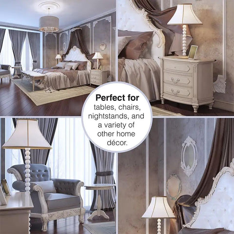 Heavy Duty Self Stick 1 Inch Round Felt Furniture Pads protect hardwood floors from scratches in elegant bedroom setting.