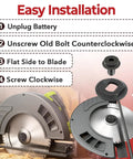 All In One Steel Outer Clamp Washer And Blade Bolt Kit That Fits DCS372 DCS390 DCS391 DCS392 DC310 DCS373 DC310K DC390B DCS393 For Circular Saws Pro Grade Replacement Parts installation guide with clamp washer and bolt.