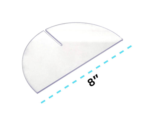 Heavy Duty Acrylic Desk Sneeze Guard 24 By 36 Inches Tabletop Shield With Transaction Window Clear Protective Barrier, side view, 8-inch section
