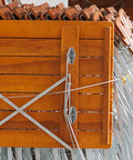 Drop Leaf Folding Table Hinge Set For Dining Tables, Sturdy Iron Build, Smooth Quiet Folding attached to wooden table