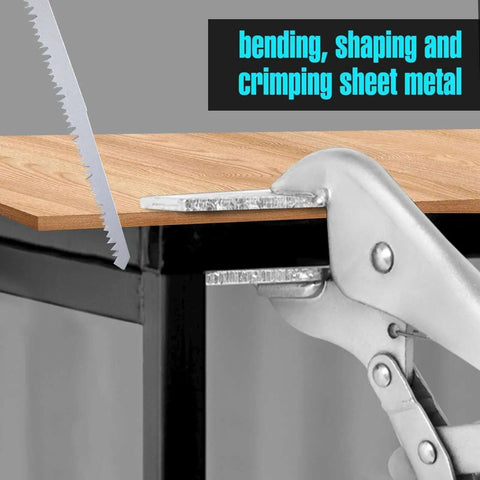 10 Inch Locking Pliers Sheet Metal Clamp with Extra Wide Duck Billed Jaw holding metal for bending and shaping