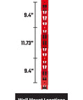 Beefy Six Arm Cantilever Wall Mount Rack For Wood, Lumber Or Pipe Storage upright showing wall mount locations and dimensions