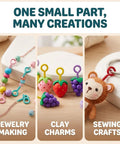 Grab These Dope Colorful Screw Eye Pins For Your Next DIY Jewelry Crafter Featuring Solid Metal Build And Rust Proof Coating In Mixed 1Mm 4Mm 8Mm Dimensions, used for jewelry and clay crafts.