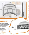 Dryer Lint Screen ADQ73373201 with Brush Fits LG & Kenmore Models Replaces 2656948, product dimensions and safety tips shown.