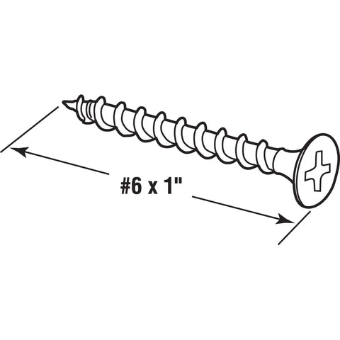 Illustration of Drywall Screws Size 6 By 1 Inch Coarse Thread Phillips Head Black Phosphate Finish 250 Pack