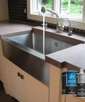 Top Tier Concrete Countertop Sealer Boasting Smooth Matte Finish Total Food Safe Guard on kitchen countertop.