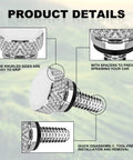 Tough As Nails Silver Aluminum Motorcycle Seat Screws For Harley Davidson Bikes Quick Swap Install Rust Proof Hardware with knurled grip design.