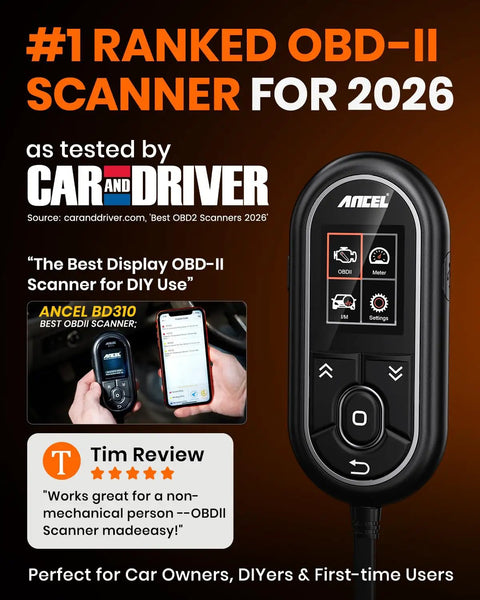 Bluetooth OBD2 Scanner 2 In 1 Car Diagnostic Tool With Smart App For iPhone And Android on display with test ranking