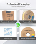 PLA Plus 1.75mm Filament For 3D Printing, 1kg Yellow Cardboard Spool, showing professional packaging and accessories