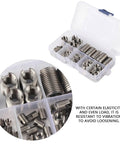 Self Tapping Wire Thread Inserts 50 Piece Repair Kit For Reinforcing Screws Made Of Stainless Steel DIY Friendly Easy One Tool Install Heavy Duty Screw Thread Repair Vibration Resistant And Long Lasting, plastic case