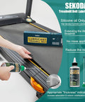 Applying Premium Silicone Treadmill Belt Lube Kit 8.4 oz High Temperature Resistant Stable Formula with precision tube