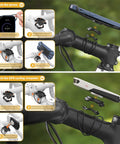 2 In 1 Bike Mount With Quick Release And Quarter Turn, installation process for phones and Garmin GPS on bike stem