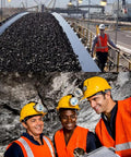 Miners wearing safety gear in industrial space focus on Portable Four Gas Monitor Detector For CO H2S O2 And EX Gas