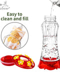 2 Pack Hummingbird Feeder For Outdoors Hanging, 18 Oz Capacity, Six Feeding Ports With Built In Ant Moat And Bee Guard