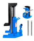 Pro Shop Grade Hydraulic Toe Jack Lift Raising Twenty Ton Top And Ten Ton Toe Loads On Trucks And Travel Trailers With Rock Solid Heat Treated Steel Build And Easy Manual Hand Pump For Zero Sweat Lifting.