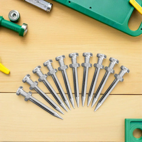 Lawn Aerator Shoes Spikes 5.8cm Steel Replacement Spikes For Manual Gardening, 20-pack lawn aeration stakes on wooden surface