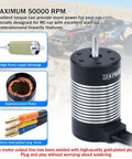Beefy 3800KV 4-Pole Brushless RC Motor with 3.175mm Shaft for electric racing cars, shown with features and components.
