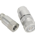 Badass Flat Face Hydraulic Quick Coupler Set 1 4In Npt Iso16028 Carbon Steel Connectors Zinc Coated For Excavators Works On Rigs Daily No Leaks At High Pressure Reliable Power Transfer Gear For Mechanics To Fix Stuff Fast And Real Hardcore Use, flat face coupler pair