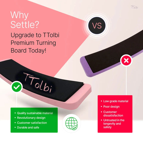 Pro Grade Turn Board For Dancers And Skaters To Improve Turning Balance And Spins Technique Ballet Ice Skating And Dance Training Equipment For Home Practice And Studio Sessions With Durable Non Slip Surface And Portable Design, comparing two boards.