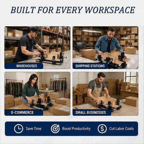 Hassle Free Shipping Box Folder That Creases Cardboard Flaps Rapidly Adjustable Manual Pressing Tool For Standard Cartons in various workspaces.