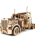 Heavy Duty 6 Cylinder Rubber Band Powered Truck Model Kit 3D Puzzle For Adults Semi Truck Hobby Build Brain Teaser Wooden Mechanical Kit For Home Decor And Collectors, wooden front view