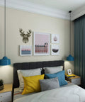 Bedroom wall featuring Self Adhesive Vinyl Wallpaper Roll Stick And Peel 15.8 Inch By 394 Inch Beige Neutral Matte Finish.