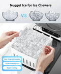 Hands holding nugget ice from Nugget Ice Maker Countertop With Self Cleaning Delivers 44 Lbs In 24 Hours Of Chewable Nugget Ice Pellet