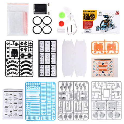 190-piece 12 In 1 Solar Power Robot Kit For Kids Aged 8 To 13, STEM Building Toy with robot parts and instructions