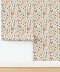 Top Tier Matte Wallpaper Featuring Pastel Hen Pattern And Subtle Linen Texture Heavy Duty PVC Free Wallcovering For Kitchens Bathrooms And Hallways Zero Hassle Paste To Paper Application on wall with floral designs.