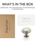 Brushed Nickel Cabinet Pulls Set 60 Pack 1-1/4 Inch Kitchen Cabinet Knobs And Drawer Pulls with screws and packaging