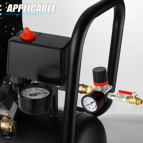 Air Compressor Pressure Switch And Regulator Kit 110V 240V 4 Way Valve With 0 To 200 PSI Regulator And Safety Relief For Auto Shutoff