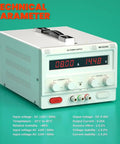 Bench Power Supply 0 To 30V 0 To 20A Variable DC Regulated Pro Grade Power Source with LCD and adjustment knobs on green background