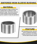 Hella Durable 8 Pack Sleeve Bearings 20mm Bore 26mm OD X 15mm Length Self Lubricating Sintered Iron Bushings displayed showing material and features.