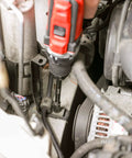 Using Three Piece Magnetic Bit Holder Set With Quarter Inch Hex Shank For Power Drills And Drivers Includes Two And A Half Inch Four Inch And Six Inch Extensions For Secure Bit Retention And Workhorse Reliability in tight engine space.