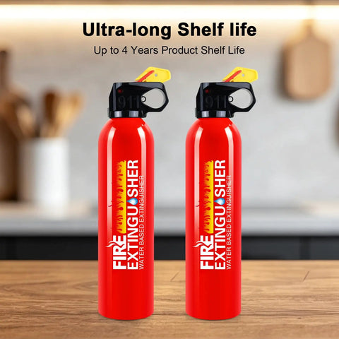 Two Pack Water Based Fire Extinguishers Rated Class A B C K With Heavy Sturdy Wall Mount Bracket For Kitchen Garage Home Safety No Sweat Protection