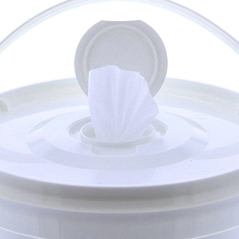 Seventy Percent Isopropyl Alcohol Wipes Bulk Pack Of 2, 2000 Count Total, showing dispenser lid with wipe.