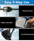 Boot Clamp Pliers Kit With 20 Pieces 304 Stainless Steel Clamps Pro Grade Axle Tool Set For Hose Banding usage steps