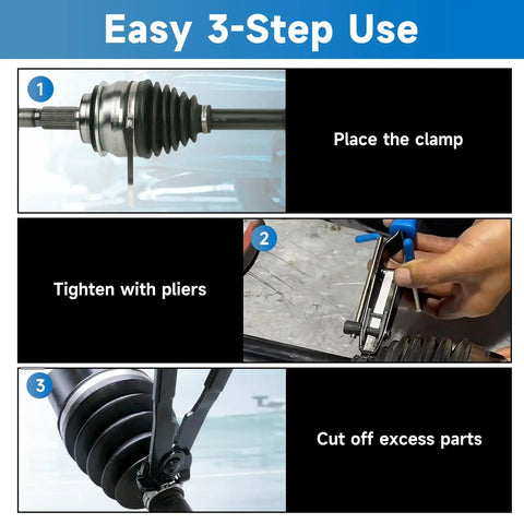 Boot Clamp Pliers Kit With 20 Pieces 304 Stainless Steel Clamps Pro Grade Axle Tool Set For Hose Banding usage steps