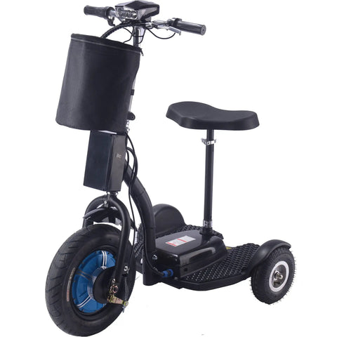 Electric Mobility Trike 48V 750W Lithium Three Wheel Scooter For Standing Or Sitting Rides, Black Personal Transporter Built For Events, Security, Warehouses And Your Go To Ride, black