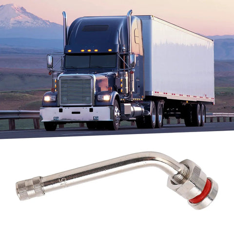 Pro Grade Heavy Duty Truck Tire Valve Stems With 60 Degree Extension Adapters TR545D for Alcoa 22.5 Inch and 24.5 Inch Wheels