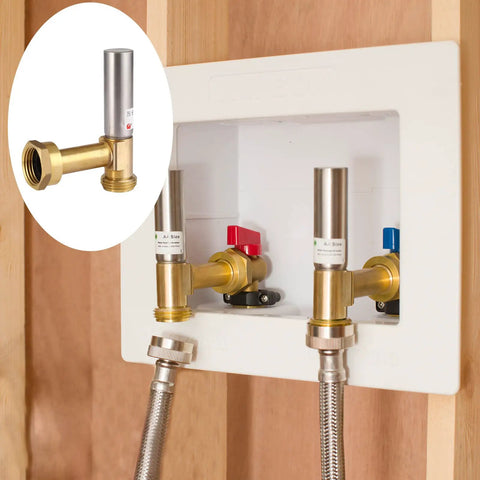 Two Pack Angle Stainless Steel Water Hammer Arrestors for Washing Machines 3/4 In Swivel FHT X 3/4 In MHT Up To 250 PSI Easy Install
