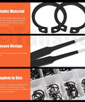 External Retaining Rings Kit 265 Pcs In 21 Sizes for axles and shafts snap ring circlip assortment set shown in packaging.