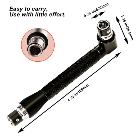 Close-up of a portable mini wrench from the 34-Piece Security Bit Set With One-Quarter-Inch Hex Shank For Impact Drivers.