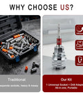 Heavy Duty Adjustable Universal Socket Wrench With Killer Non Slip Grip Fits 3/8 To 3/4 Drive Ratchet Tool beside traditional socket set.
