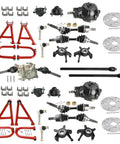 All In One Heavy Duty 4WD CV Axle Shaft Assembly Kit With Reverse Gearbox For ATV Go Kart Quad Buggy Includes Front And Rear Swing Arms Wheel Hubs Brake System Drive Shaft Differential displayed