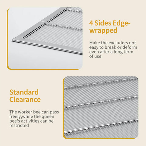 Heavy Duty Metal Queen Excluder For 10 Frame Beehives Galvanized Rustproof Beekeeping Tool with 4mm spacing detail