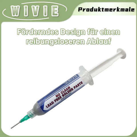 Low-Temp Lead-Free Solder Paste For Precision Soldering With Tin-Bismuth Alloy, syringe applicator, no clean flux