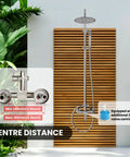 Rugged Outdoor Shower Kit with dual function 8 inch rain showerhead and handheld spray, wall mount, SUS304 stainless steel